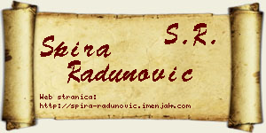 Spira Radunović vizit kartica